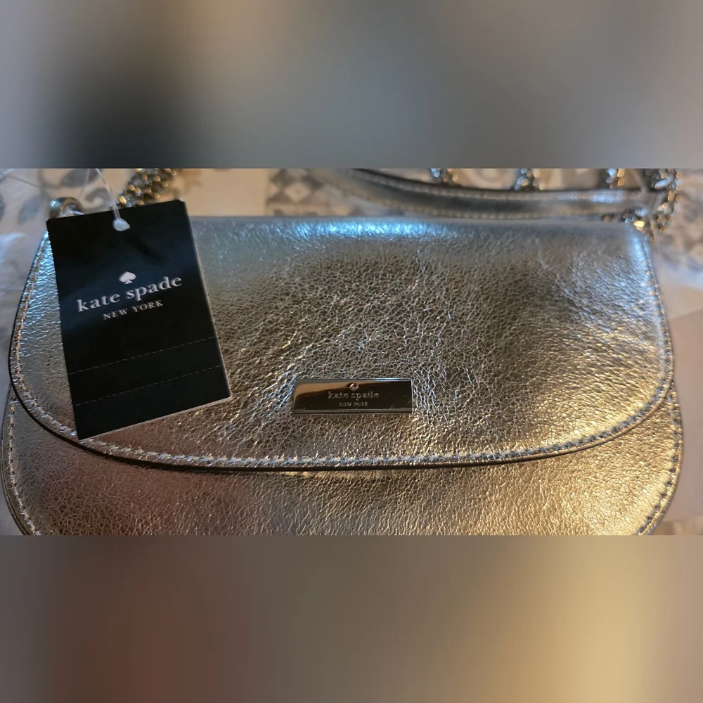 Kate Spade Luxury Silver Chain Crossbody – Rare Find! NWT